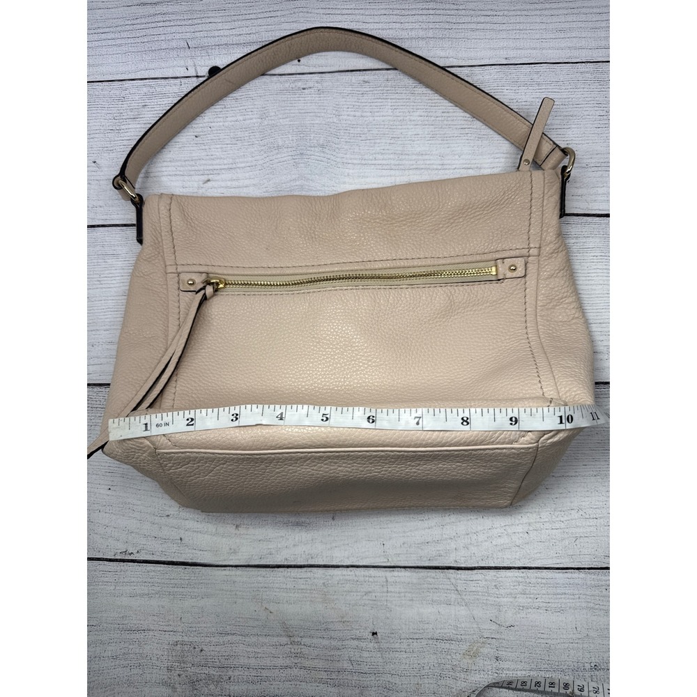 Kate Spade Pebble Leather Shoulder‎ Bag Beige Purse Handbag Designer - Picture 10 of 11